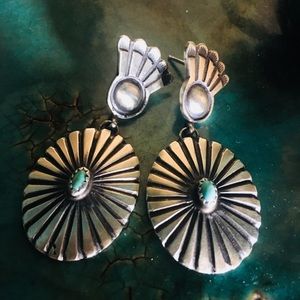 Navajo M. Cayatineto Sterling & Turquoise Earrings